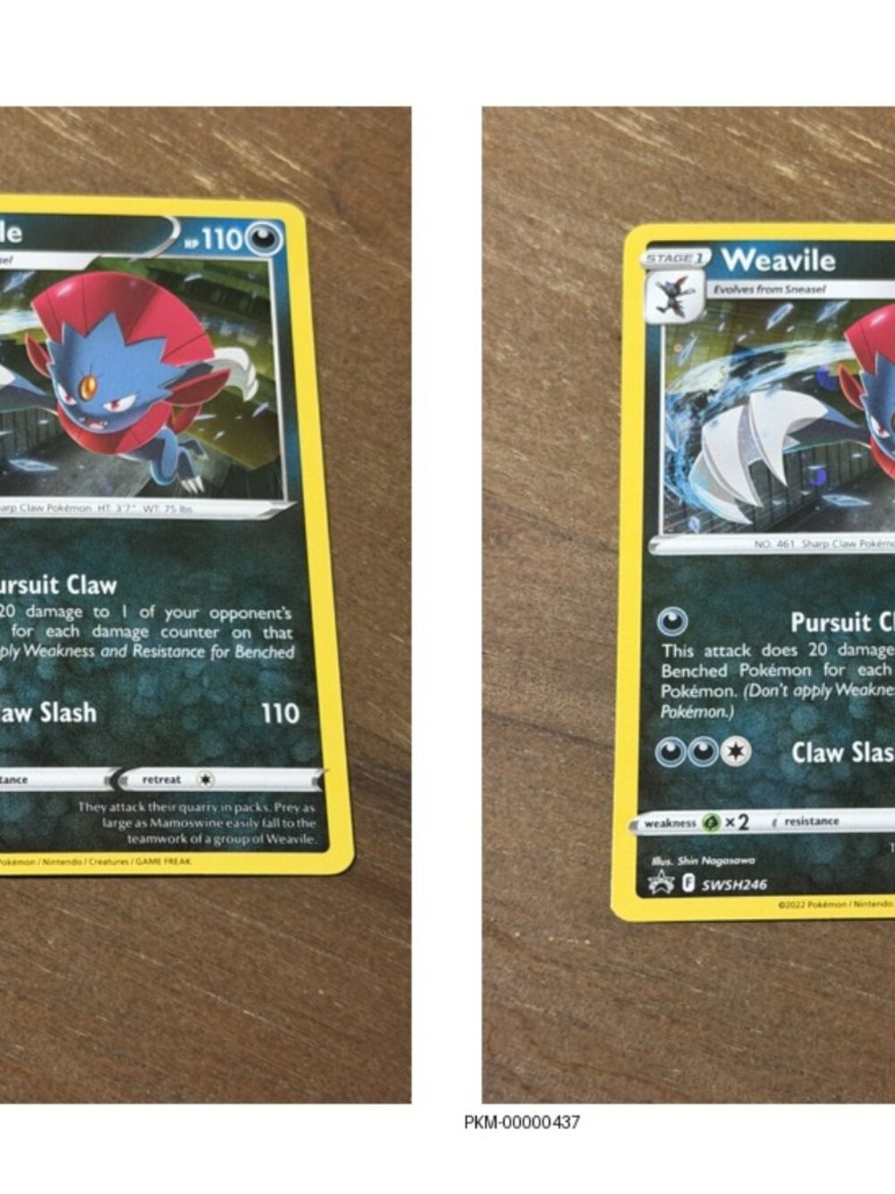 Pokemon Weavile SWSH246 3 Raw Copies Lot